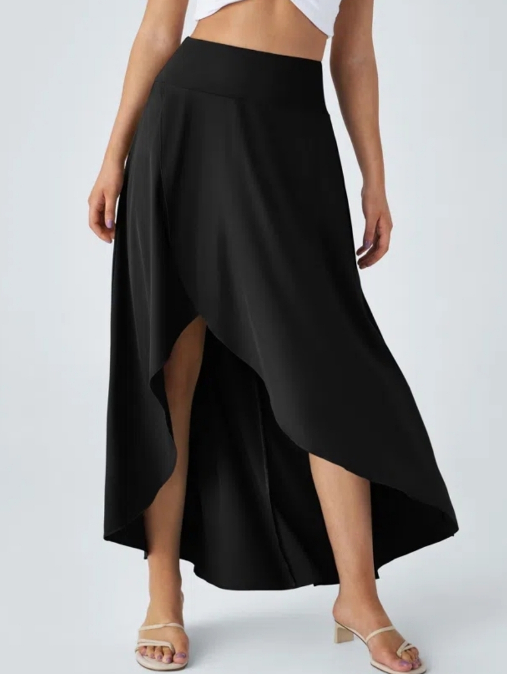 HALARA Breezeful™ high low black midi skirt - Black med NWT - Picture 9 of 10